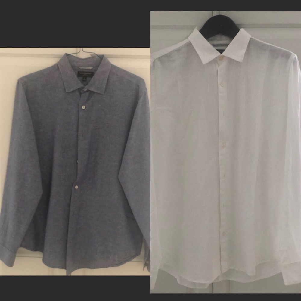 Banana Republic Mens Slim Fit Linen Shirts